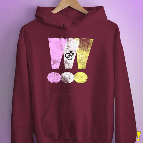Twink Pride Grunge Exclamation Points Hoodie - Maroon